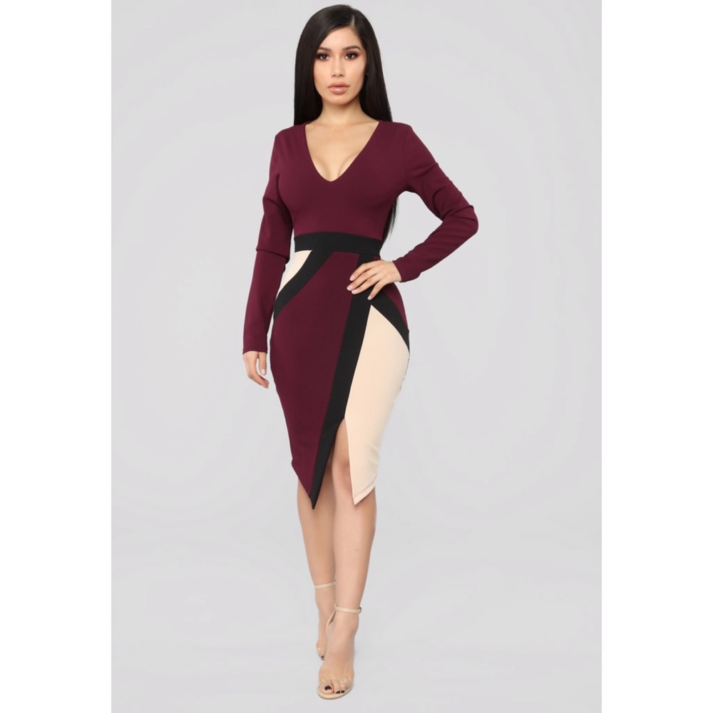 Color block midi dress